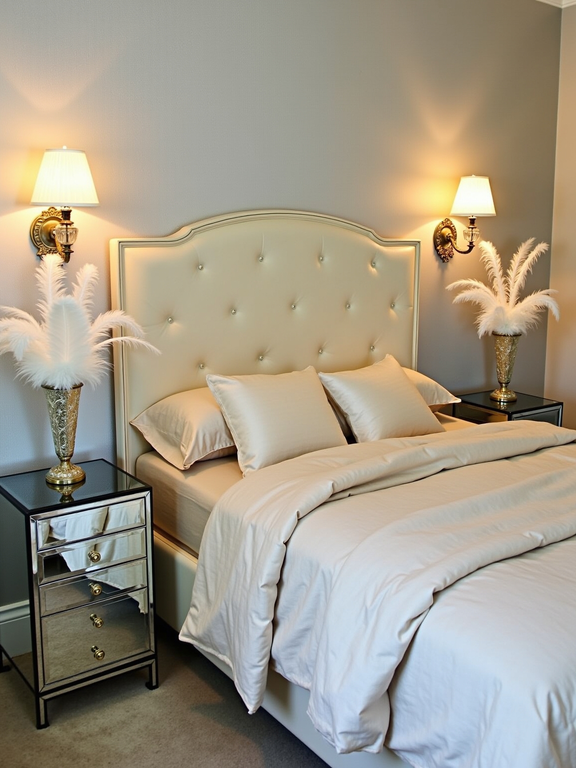 feather lamps and lotus