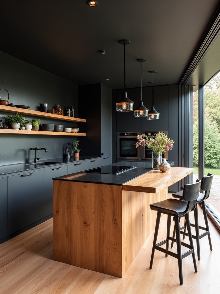 flexible black kitchen designs