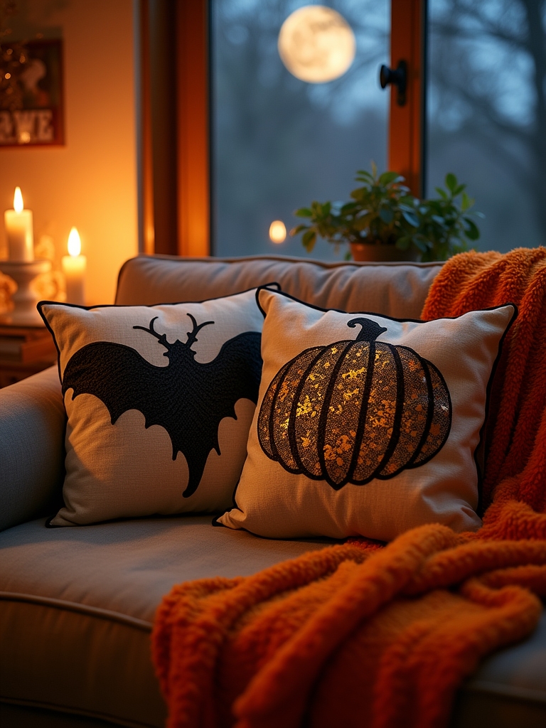 halloween motif decorative pillows