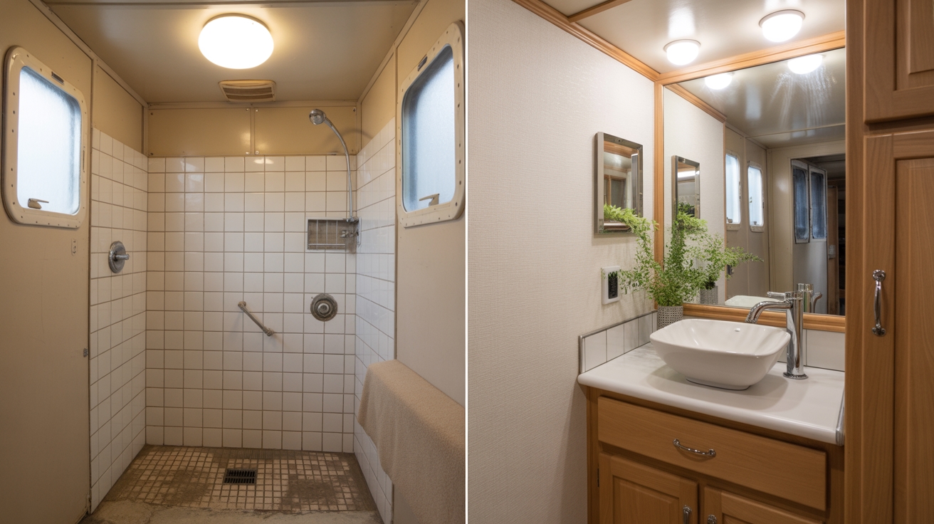 incredible camper bathroom transformation