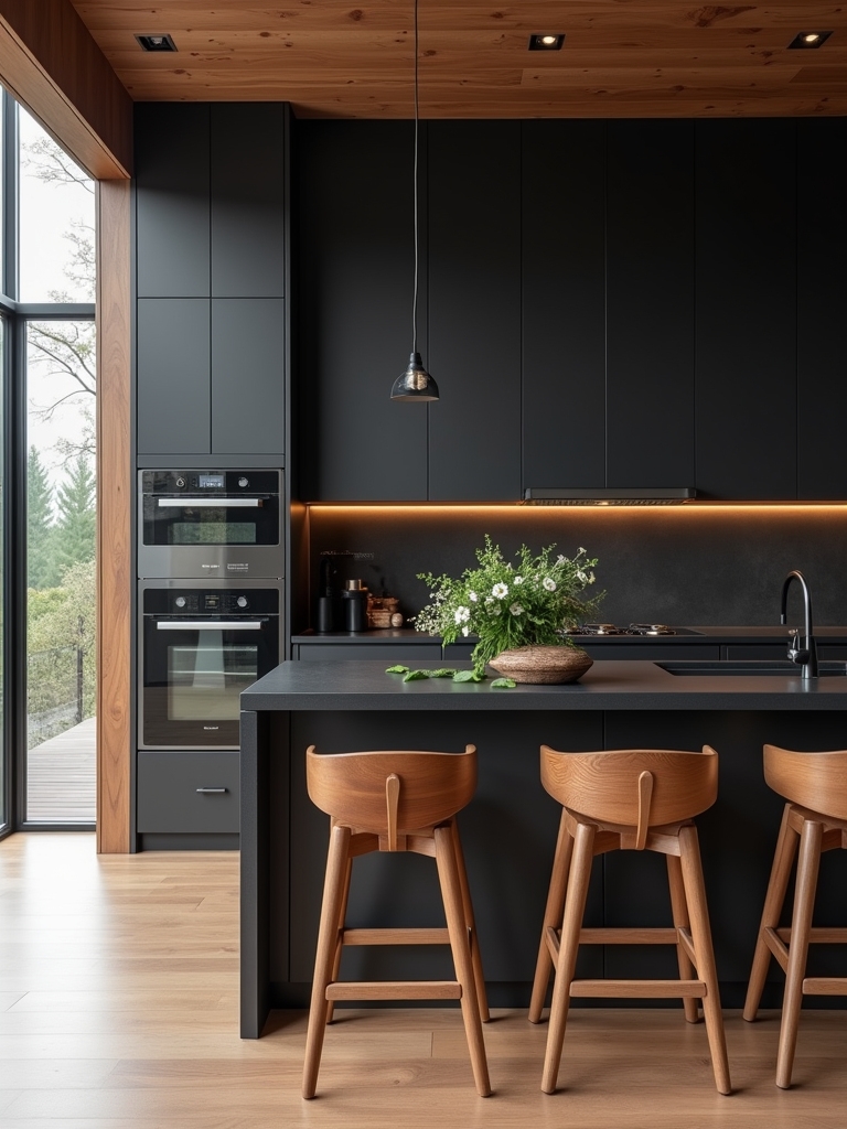 modern minimalist black wood