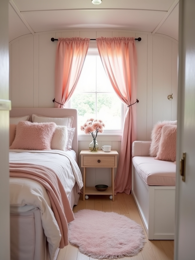 neutral base pink accents