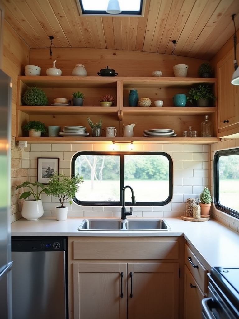 open space floating shelves