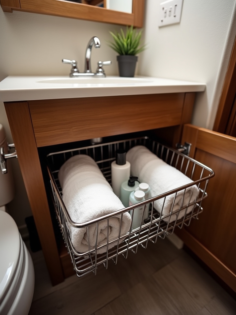 organized bathroom storage solution