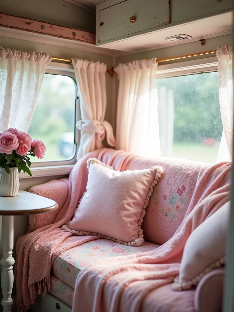 pastel cushions and throws