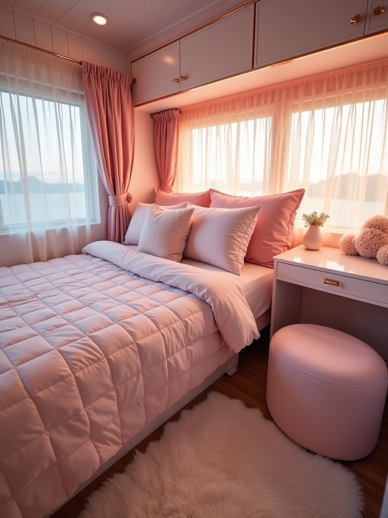 pink multi functional camping furniture