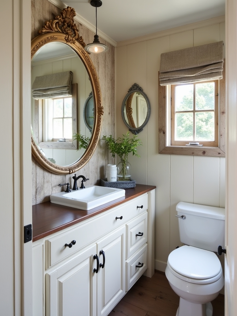 reclaimed mirrors enhance space
