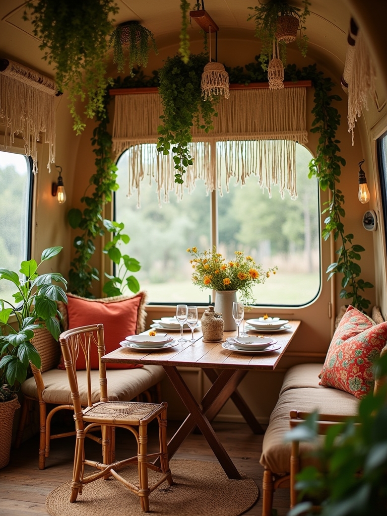 rustic boho dining decor