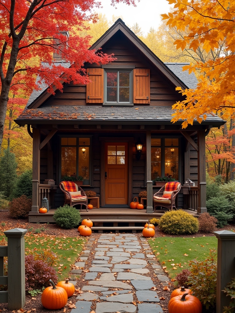 rustic fall landscaping charm