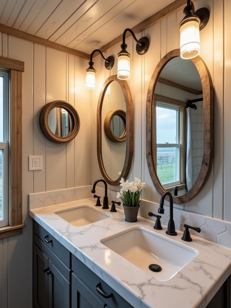 rustic mirrors and accents