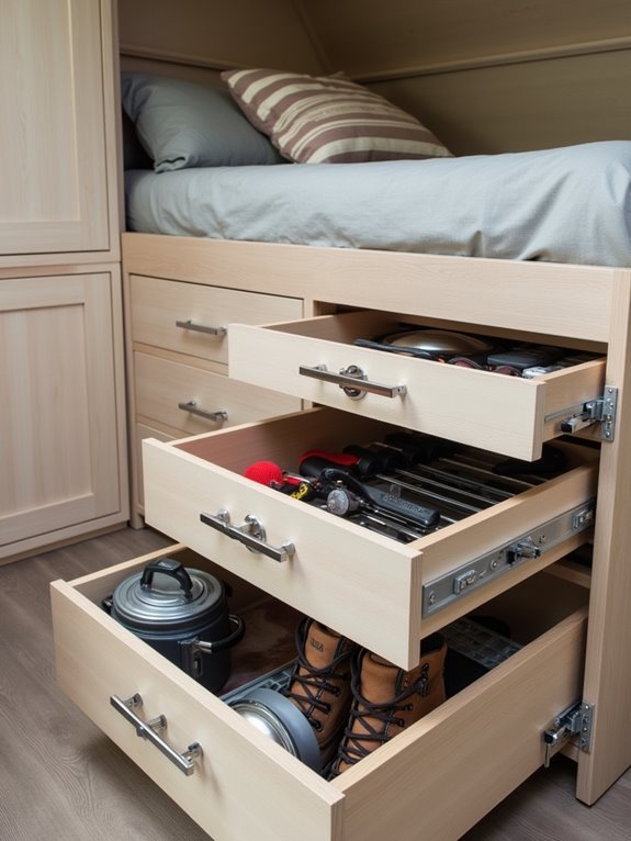 sliding trays for storage