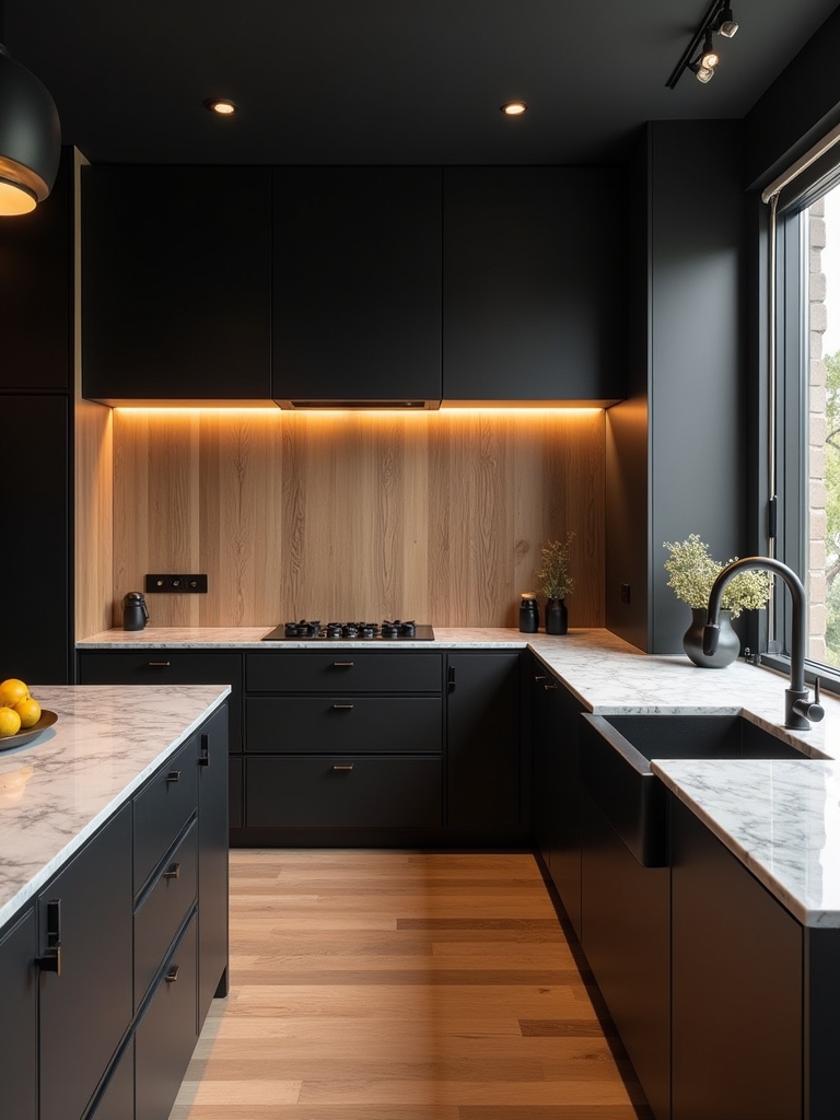 sophisticated black wood lighting