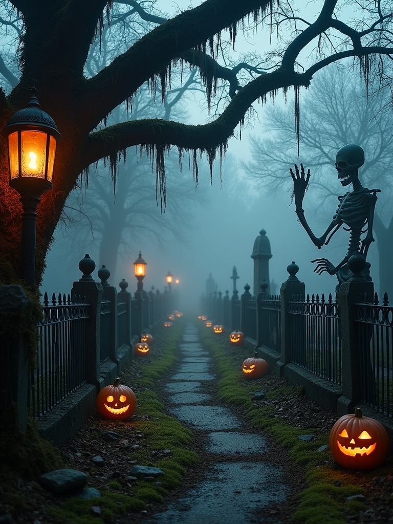 spine chilling graveyard decorations