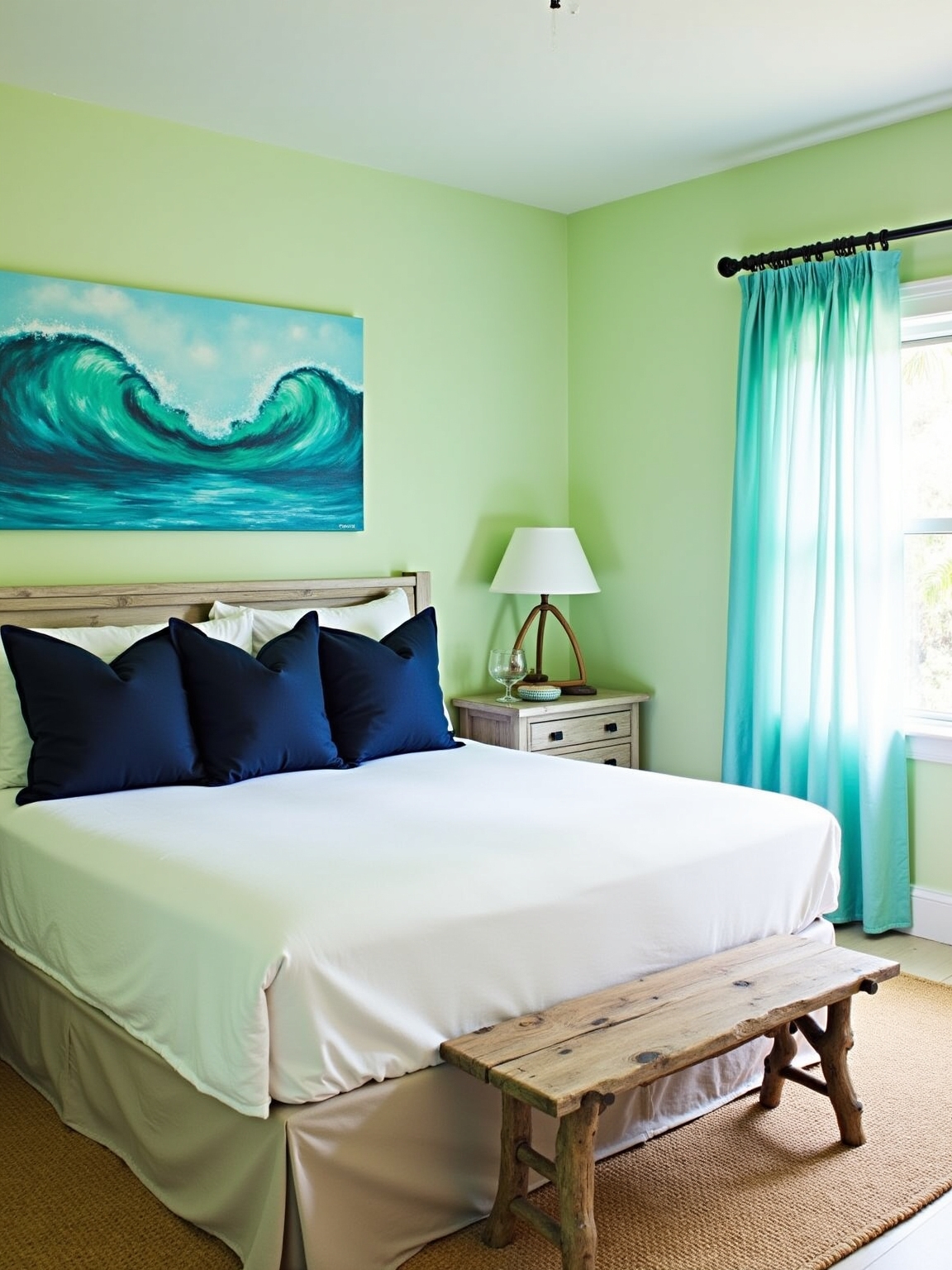 tranquil blue green bedroom retreat