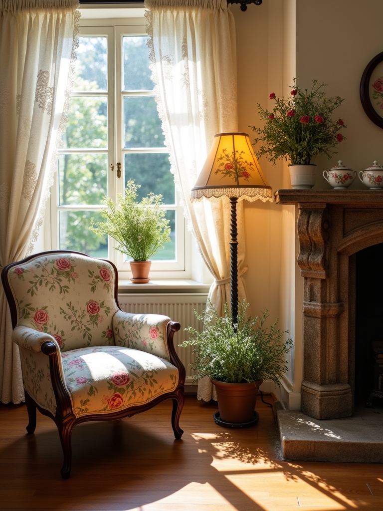 vintage floral cabin decor