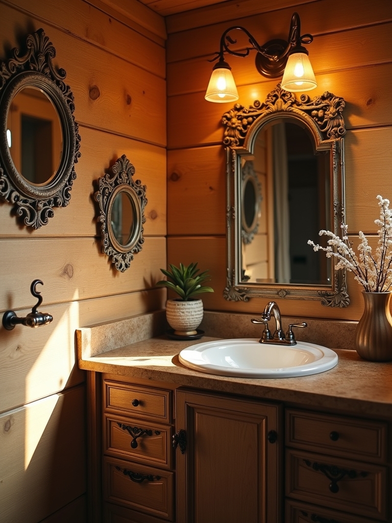 vintage mirrors and lighting