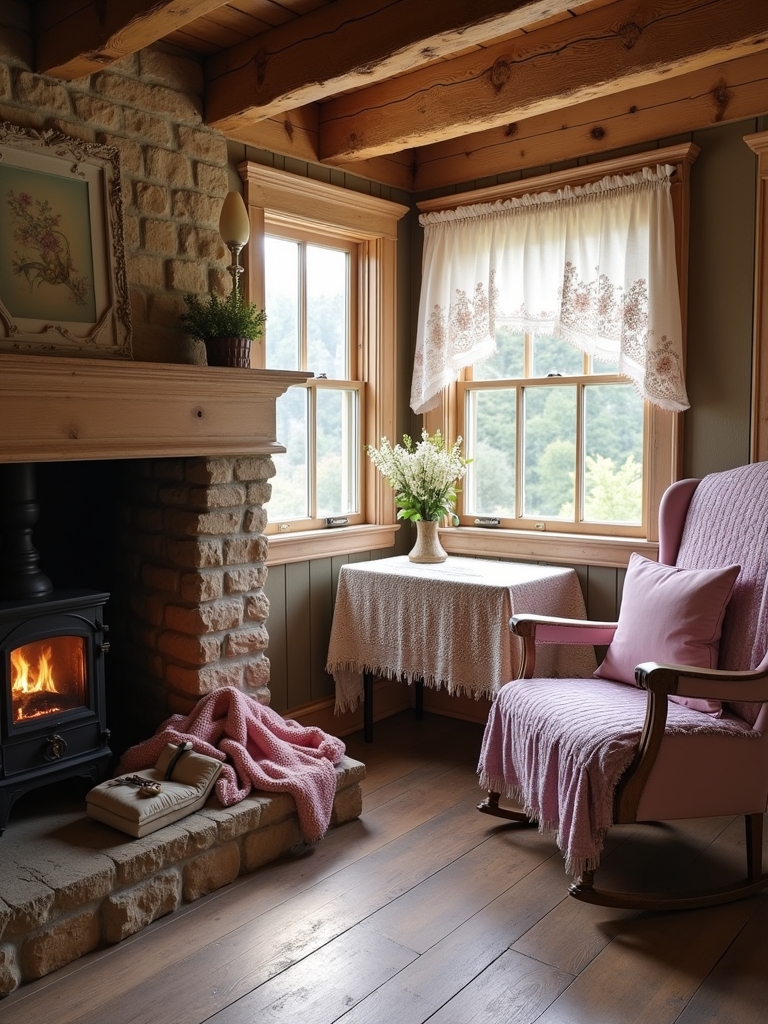 vintage textiles for cabin