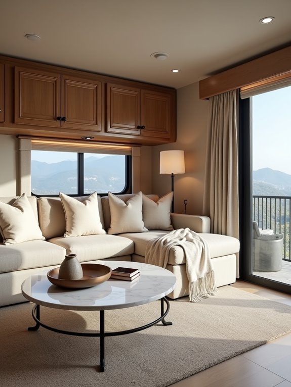 warmth through woodgrain cabinets