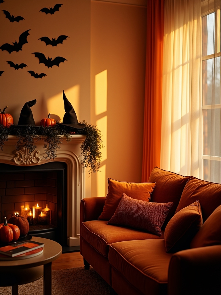 witch hats and bat silhouettes