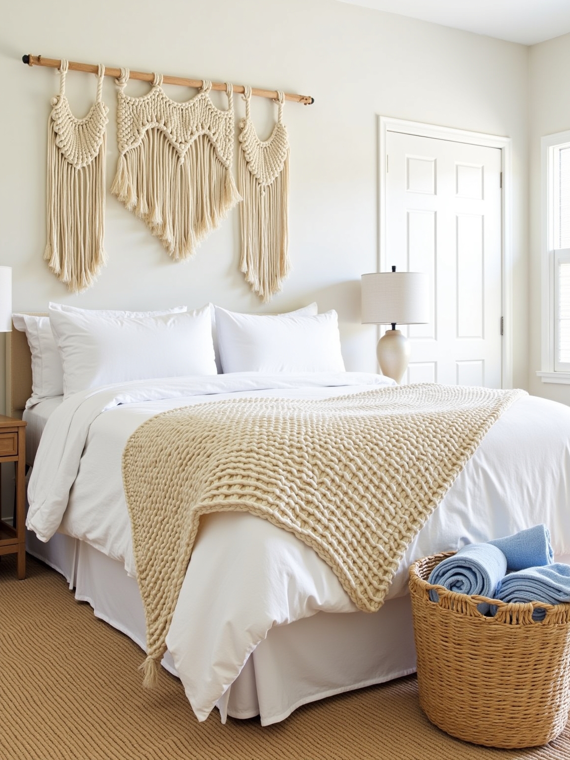 woven textiles enhance seaside decor