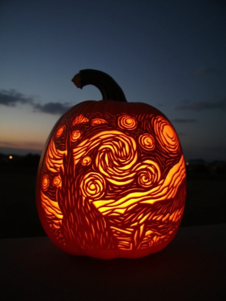 Van Gogh-Inspired Full Skin Scrape Design