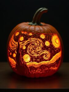 22 DIY Starry Night Pumpkin Carving Patterns You'll Love