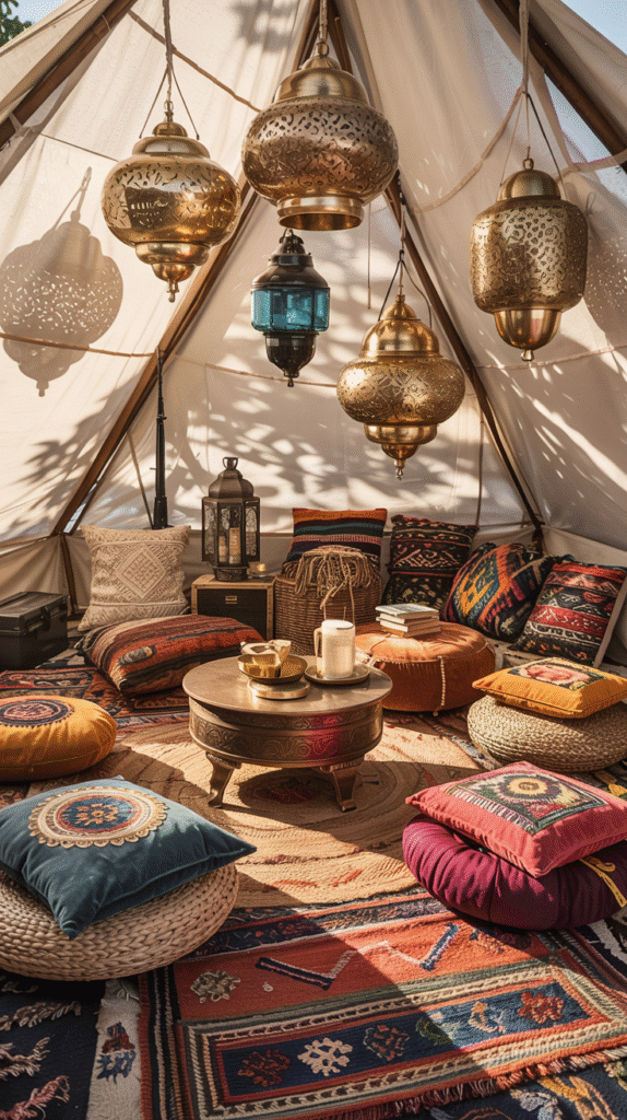Bohemian Floor Cushion Reading Nook