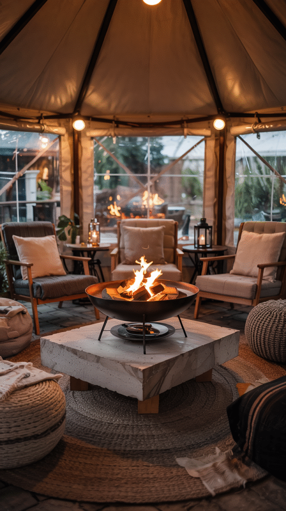 Cozy Indoor Fire Pit Arrangement