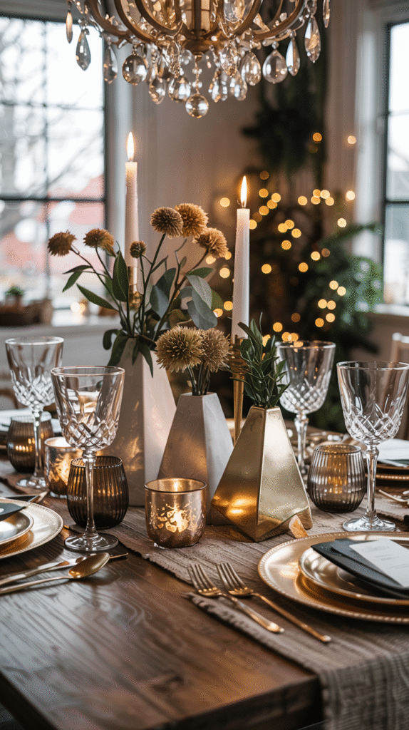 Elegant Crystal and Metallic Accents