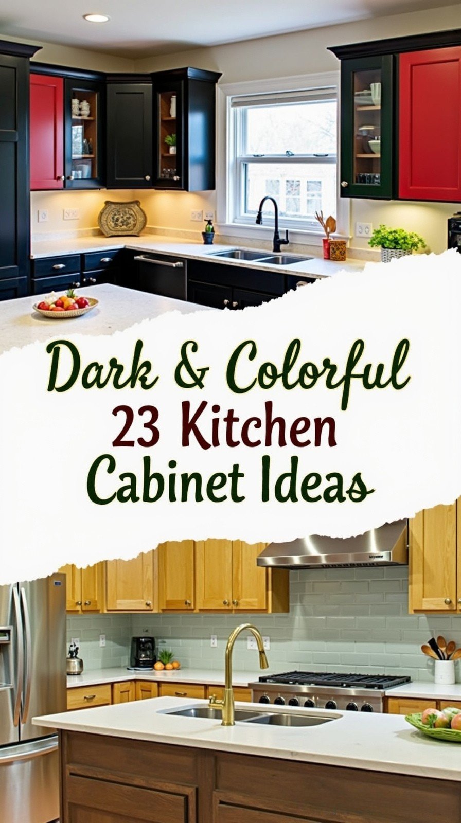 23 Black Kitchen Cabinet Interiors in Red, Green, and Gold - CarAudience