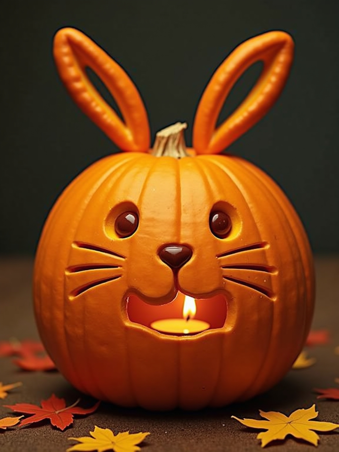 bunny ear pumpkin carvings