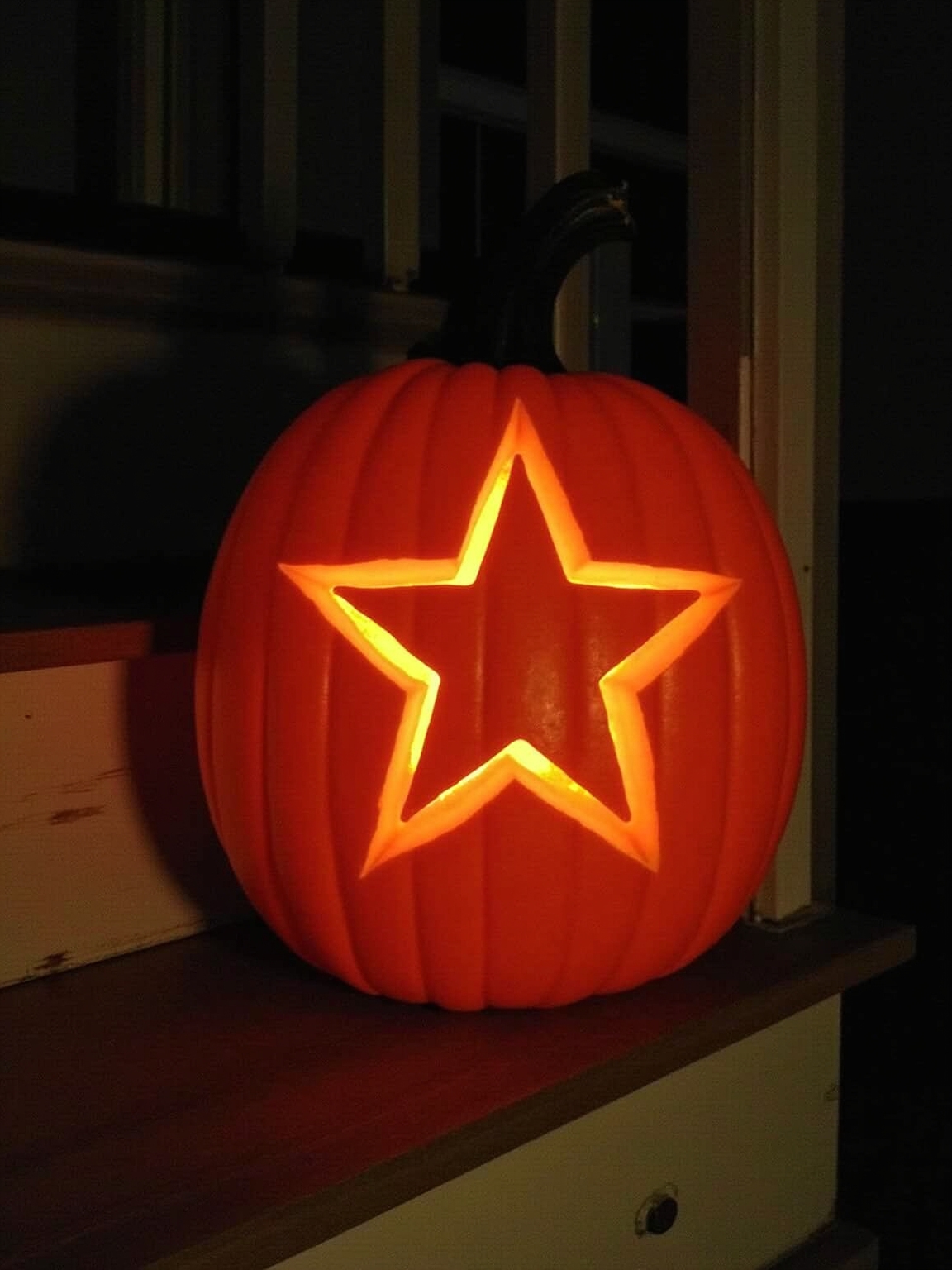 carving a pumpkin star