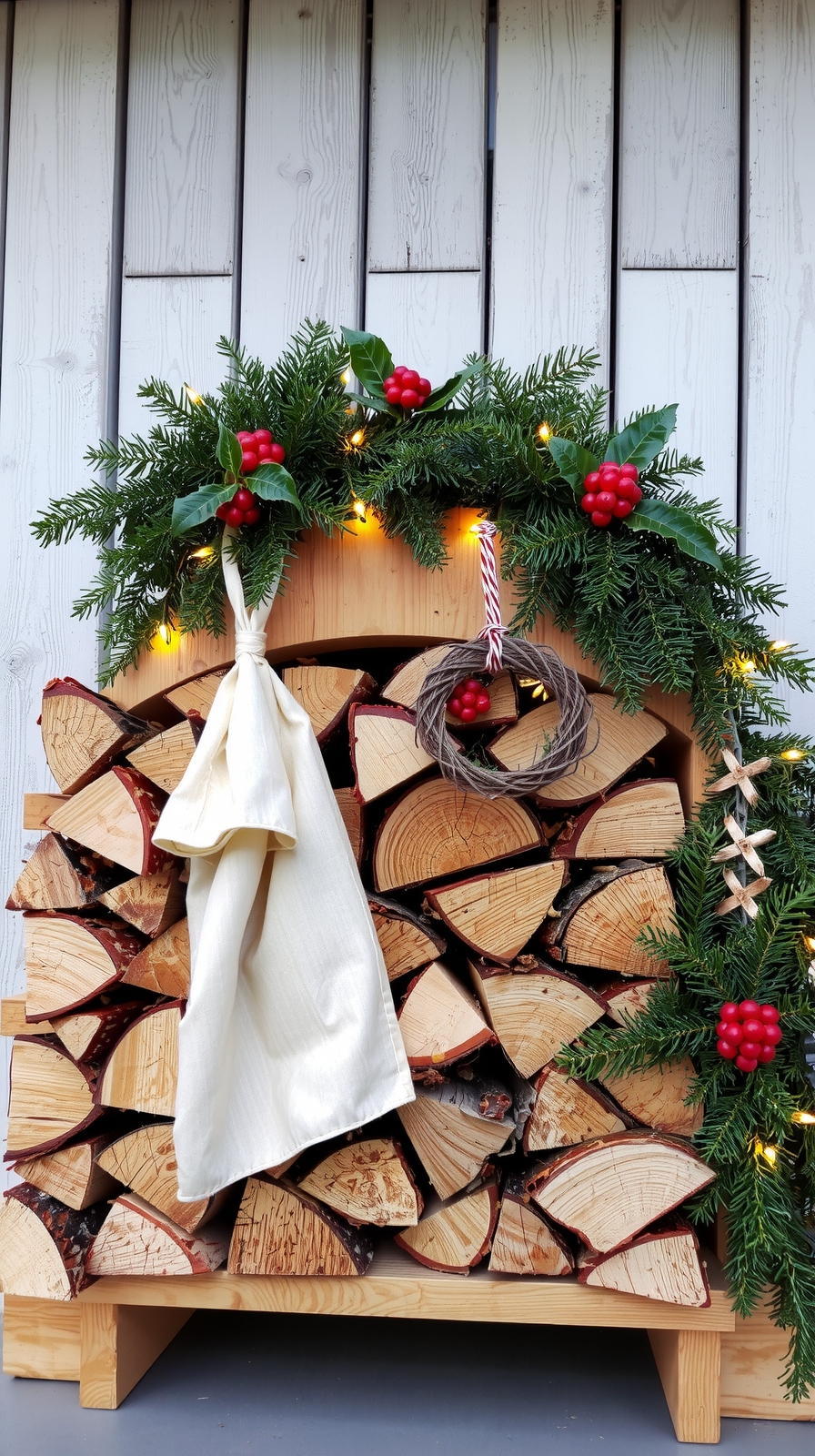 charming outdoor firewood display