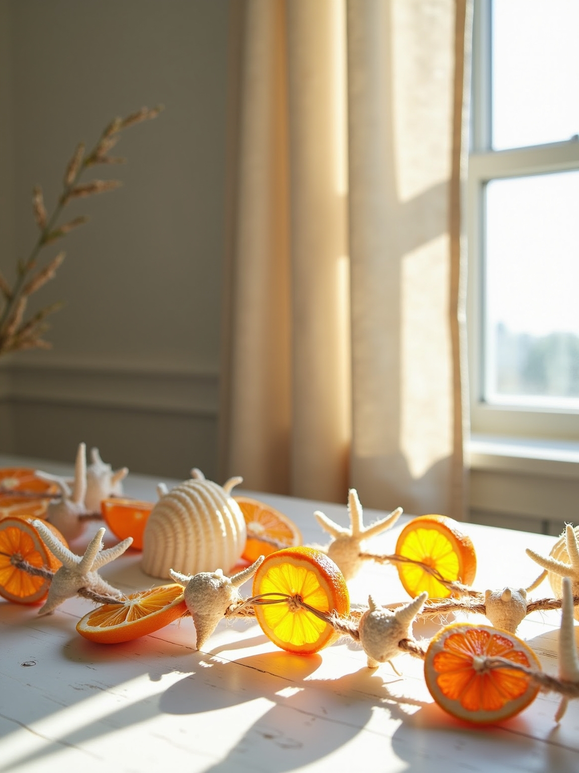 citrus and shell decoration