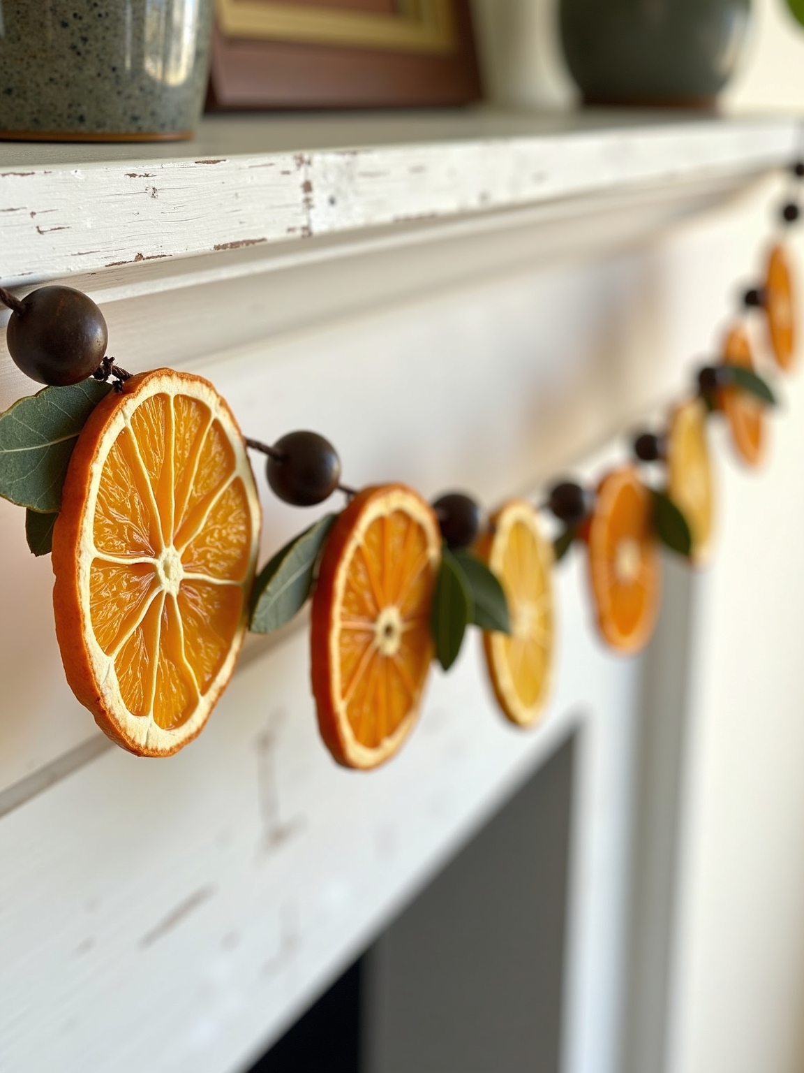 citrus and wooden garland