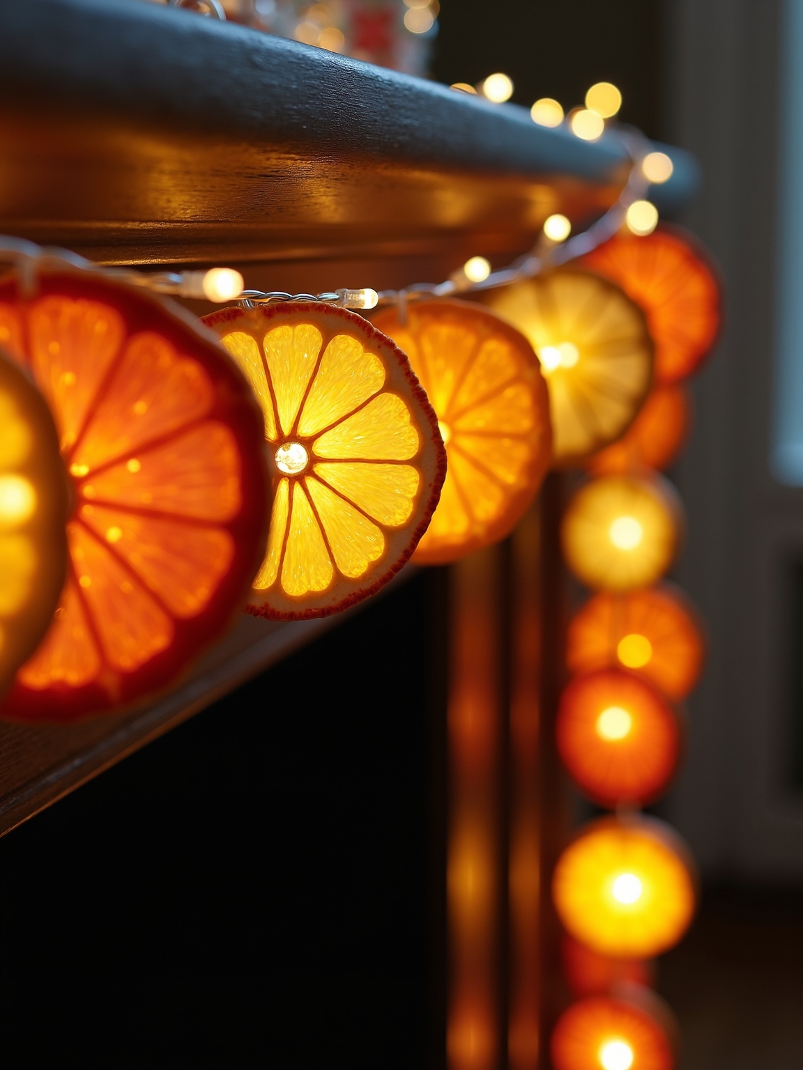 citrus garland with led glow