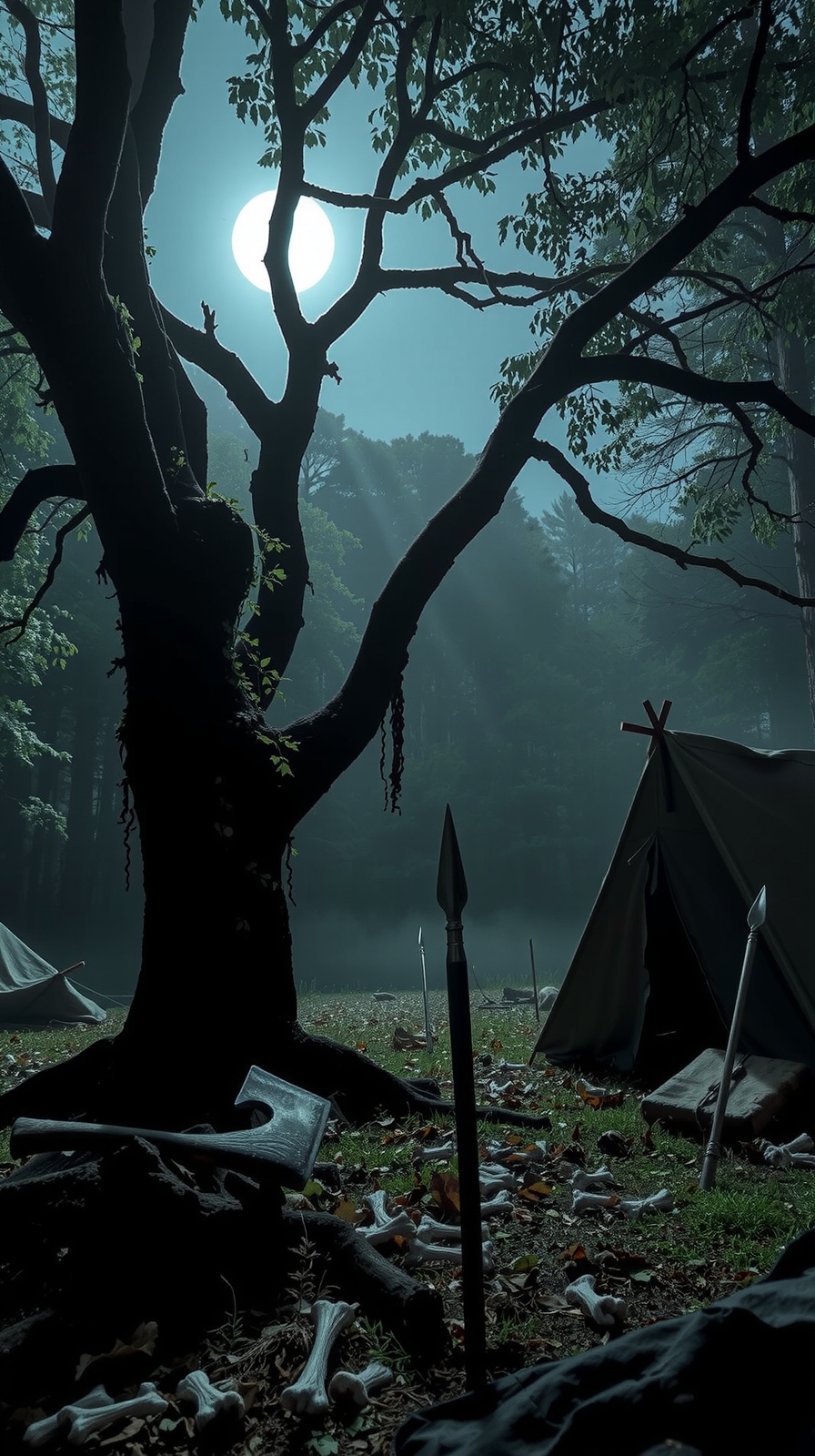creepy cannibal camp setup