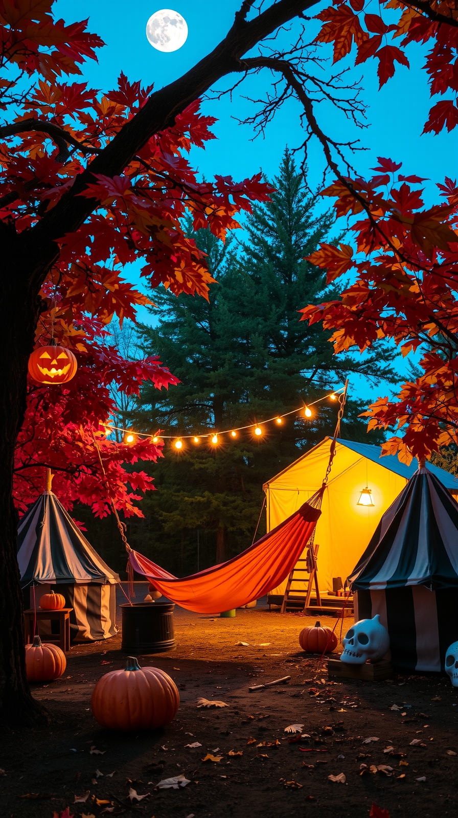 creepy carnival ambiance setup