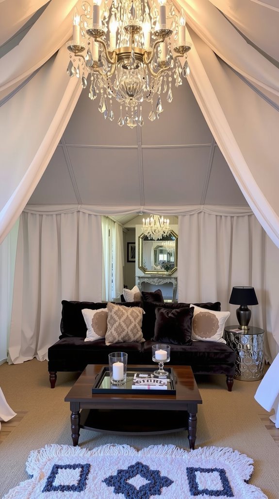 dazzling crystal mirror wall