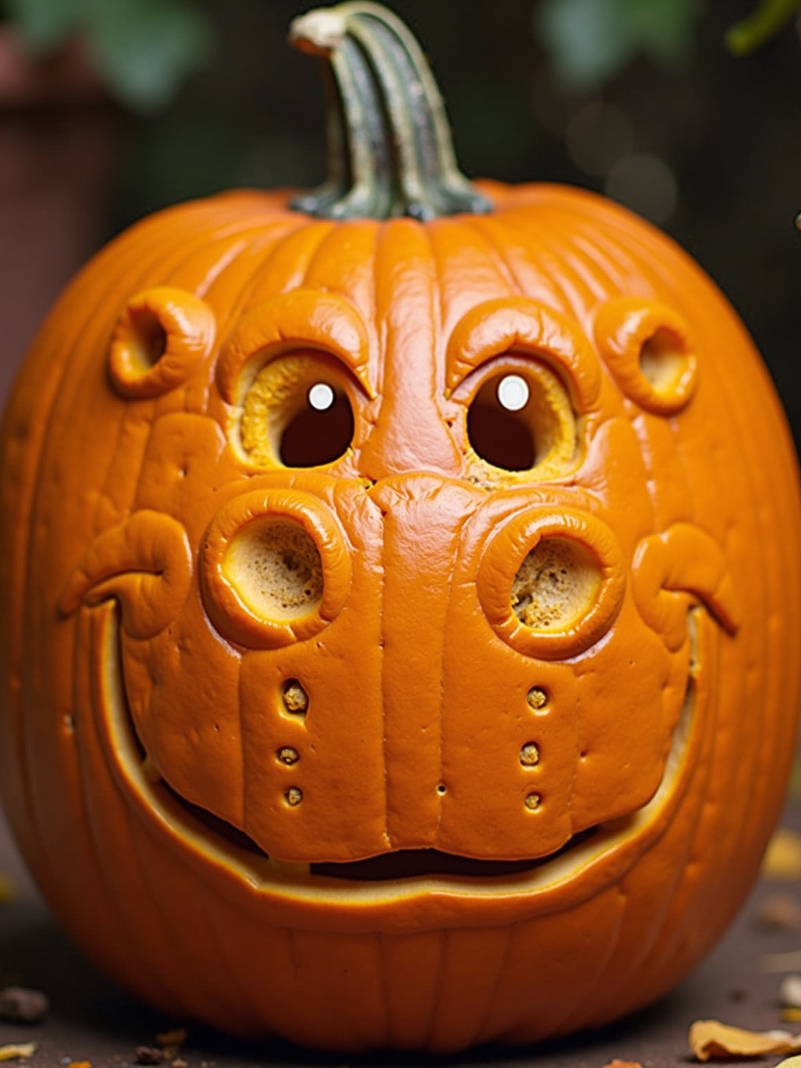 delightful hippo pumpkin carving