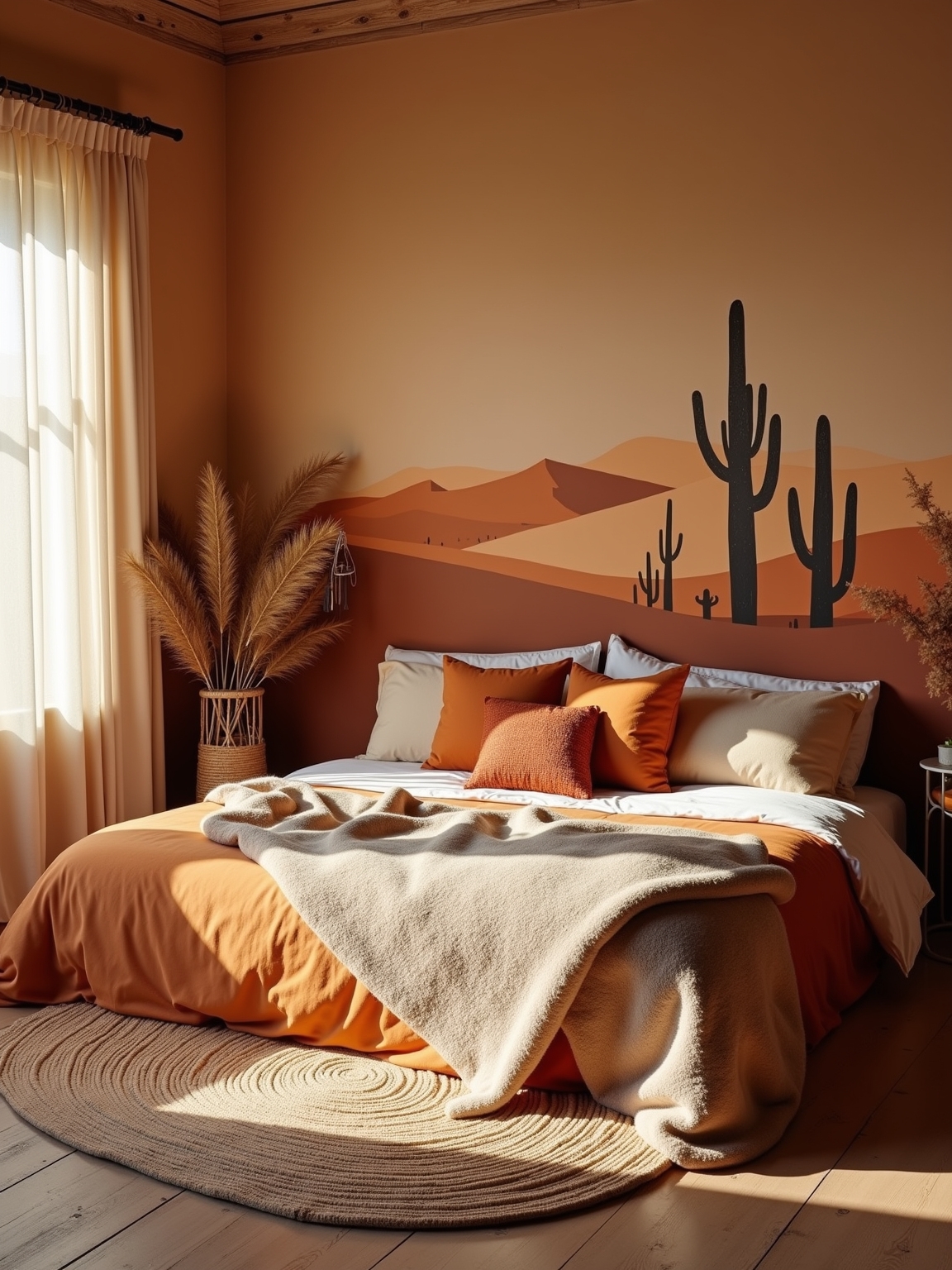 desert mural for boho bedroom