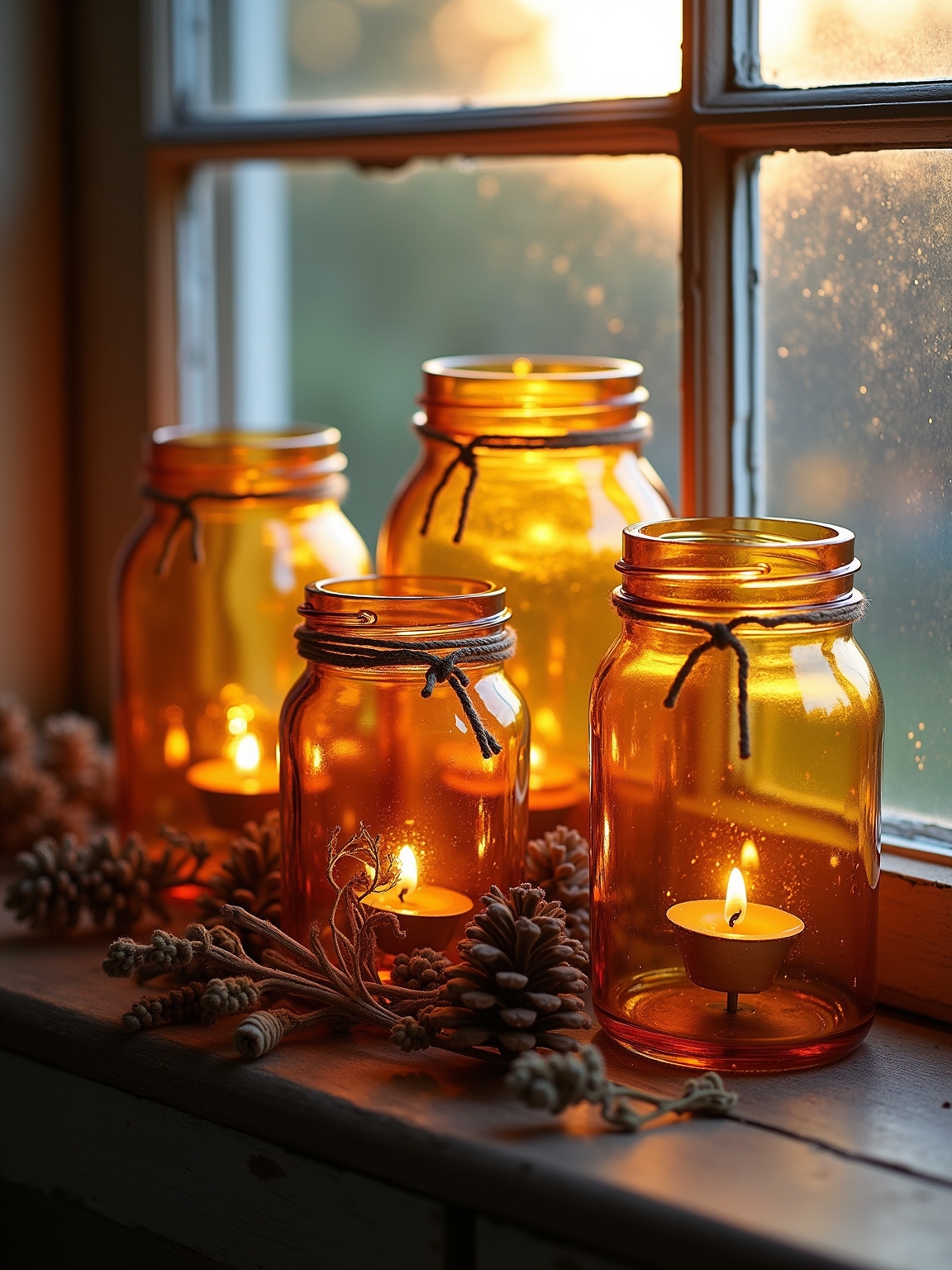 diy amber glass jars