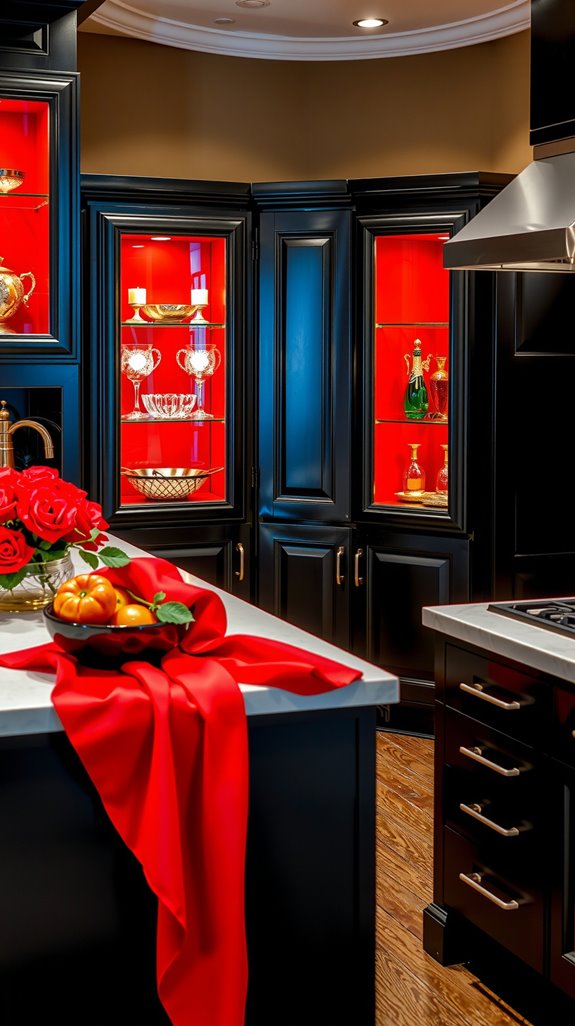 dramatic scarlet and black