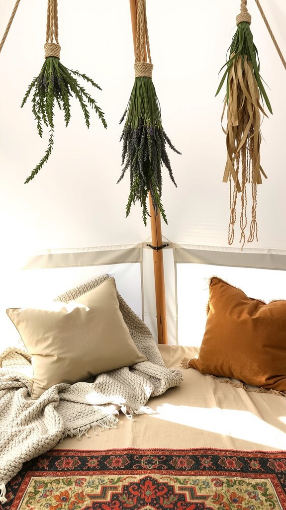 dried flowers enhance tent aesthetics