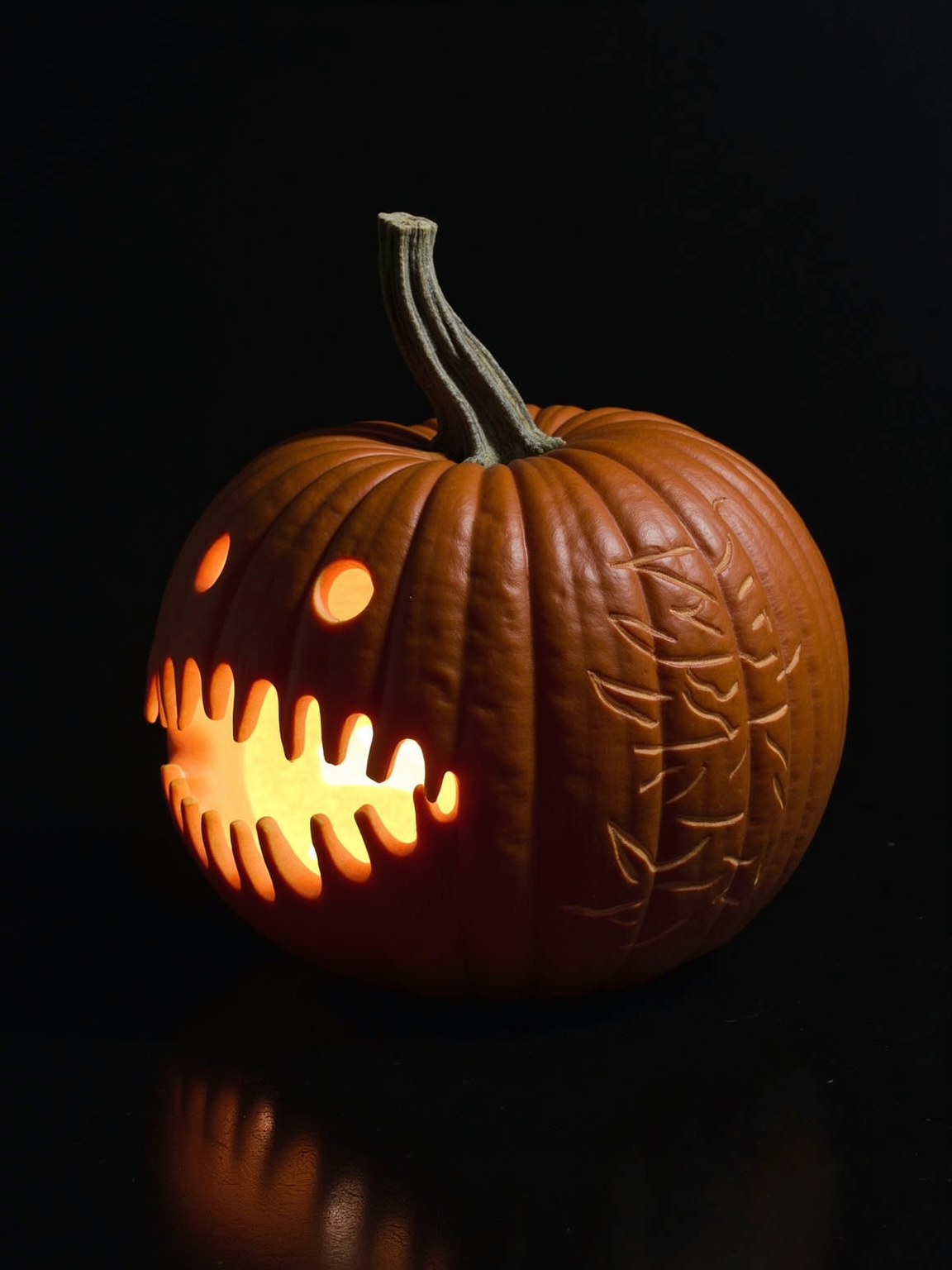eerie anglerfish pumpkin design