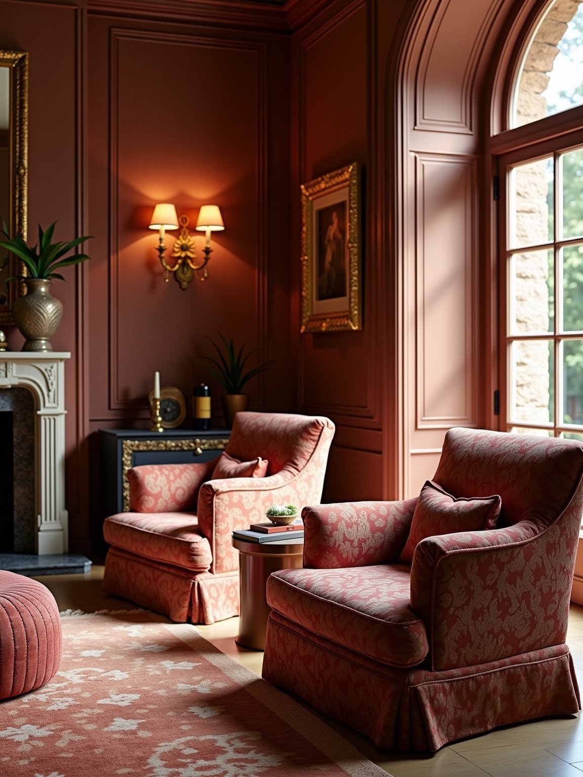 elegant damask upholstered chairs