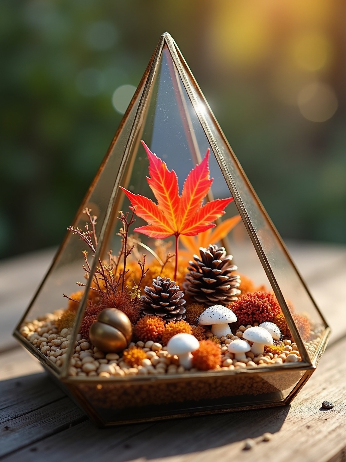 elegant translucent pyramid vases