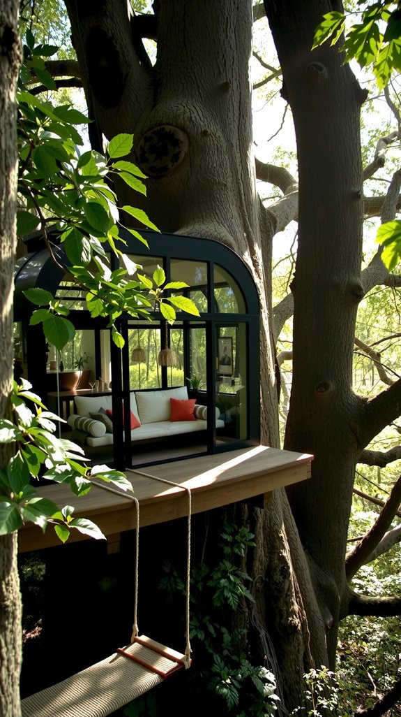elevated climate controlled treehouse experience