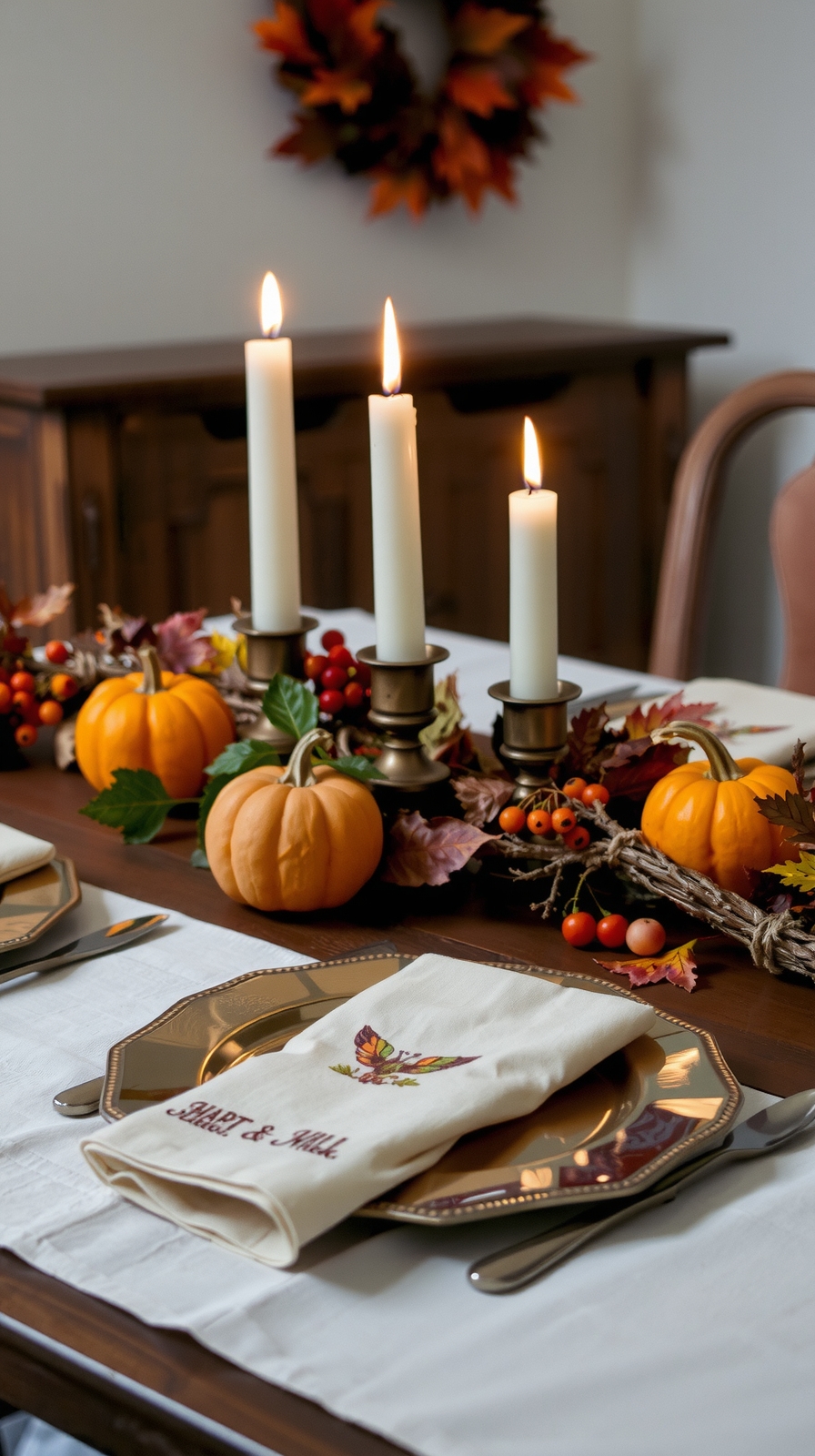 flameless candle thanksgiving decor