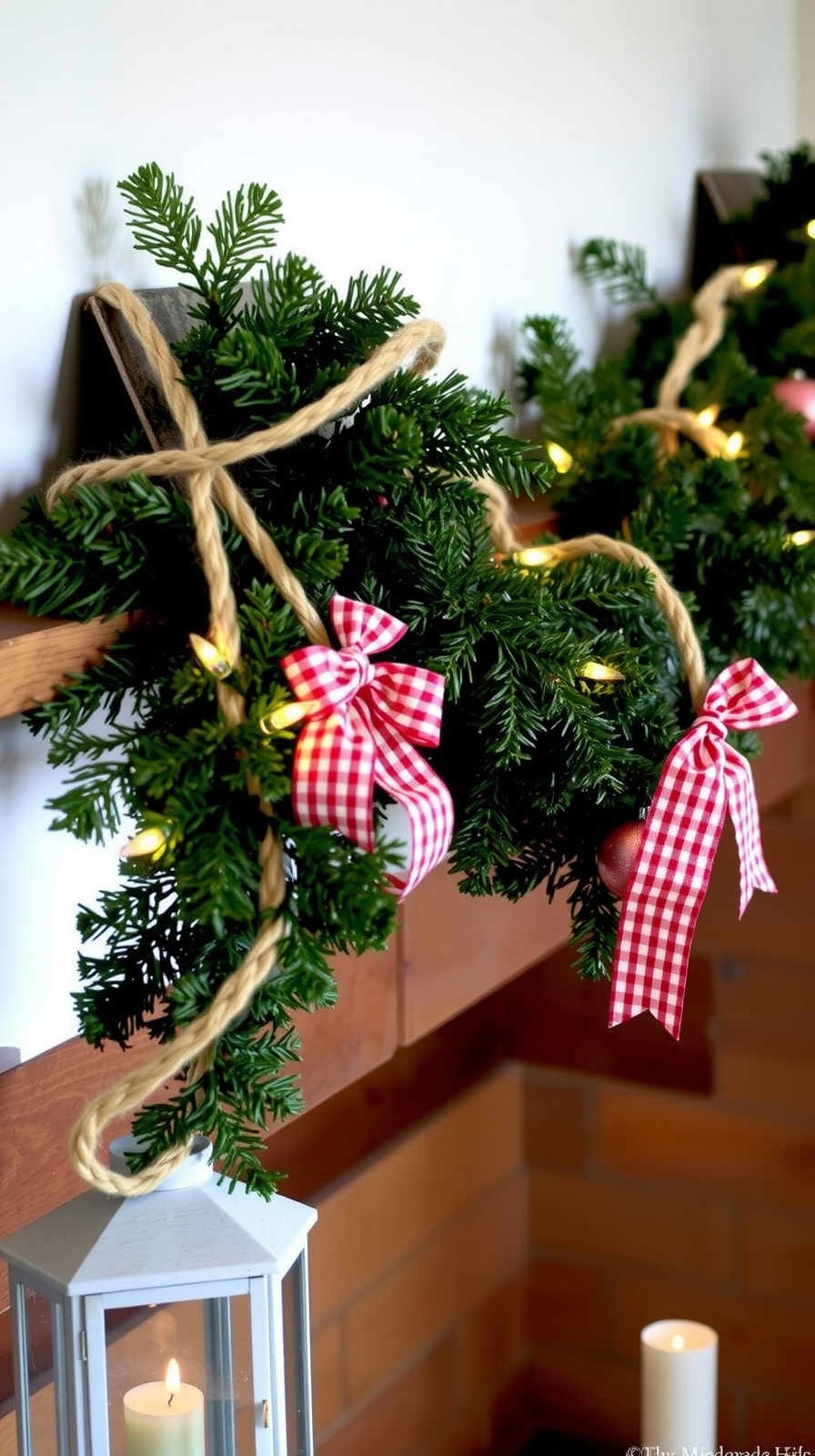 gingham ribbon rustic twine
